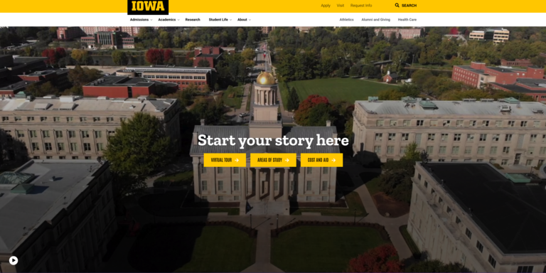 uiowa.edu homepage